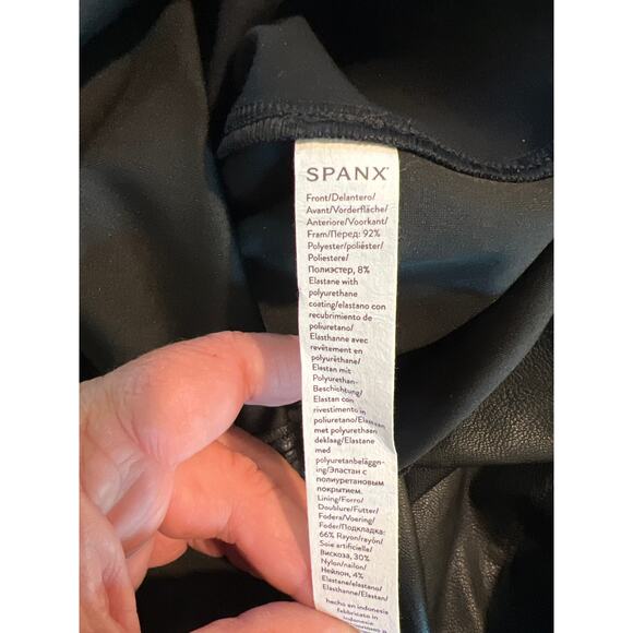 Spanx size large mixed media sheath dress faux leather - Picture 5 of 5